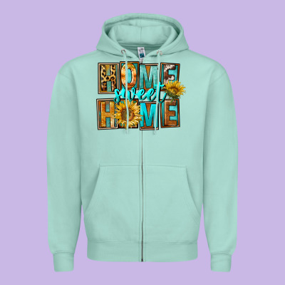 Western Home Sweet Home Zipper Hoodie Designed By Fadigitalartstudio