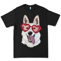 Black White shepherd with love glasses Premium Tee - RanaPortraitStore