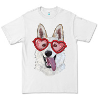 White White shepherd with love glasses Premium Tee - RanaPortraitStore
