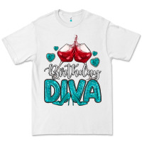 White birthday diva turquoise Premium Tee - MaliasSmallBusiness