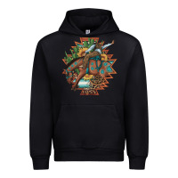 Black bucking bronco aztec shape background Urban Hoodie - Artiststas