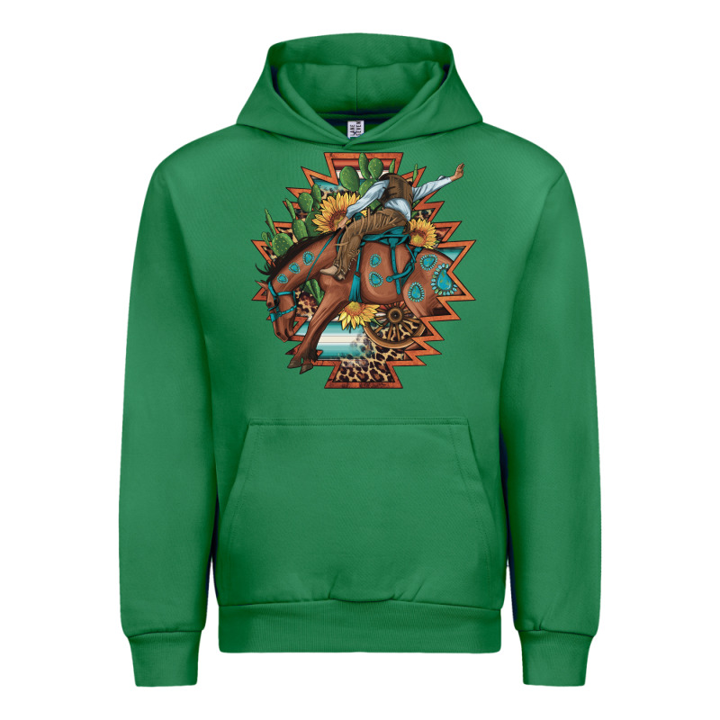 Bucking Bronco Aztec Shape Background Urban Hoodie by Artiststas | Teevron