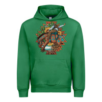 Emerald bucking bronco aztec shape background Urban Hoodie - Artiststas