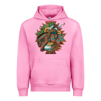 Fuchsia Pink bucking bronco aztec shape background Urban Hoodie - Artiststas