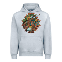 Heather Grey bucking bronco aztec shape background Urban Hoodie - Artiststas