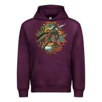 Mauve Wine bucking bronco aztec shape background Urban Hoodie - Artiststas