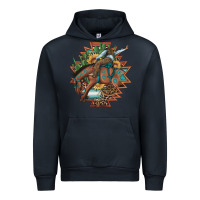 Navy bucking bronco aztec shape background Urban Hoodie - Artiststas