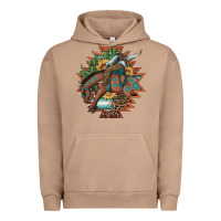 Pigment Burro bucking bronco aztec shape background Urban Hoodie - Artiststas