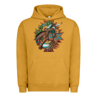 Pigment Peanut Butter bucking bronco aztec shape background Urban Hoodie - Artiststas