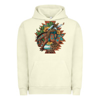 Pigment Pistachio bucking bronco aztec shape background Urban Hoodie - Artiststas