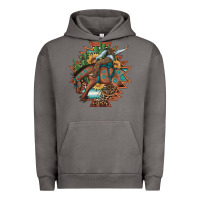 Pigment Tornado bucking bronco aztec shape background Urban Hoodie - Artiststas