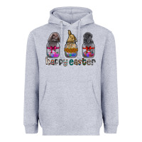 Heather Grey Happy Easter Heavyweight Hoodie - CowhideDigitalArt
