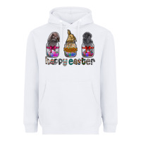 White Happy Easter Heavyweight Hoodie - CowhideDigitalArt