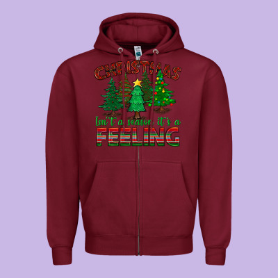 Christmas Isn't A Season It's A Feeling Zipper Hoodie Designed By Bundleandbundleshop