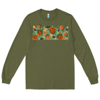 Army Green boho plant Long Sleeve Tee - TumblerDesignByShophia