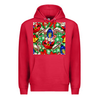 Cardinal christmas coffee cups bell and candy cane with leopard and plaid Premium Hoodie - BundleAndBundleShop