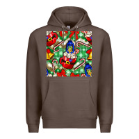 Coffee christmas coffee cups bell and candy cane with leopard and plaid Premium Hoodie - BundleAndBundleShop
