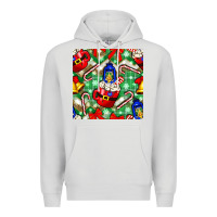 Dove Grey christmas coffee cups bell and candy cane with leopard and plaid Premium Hoodie - BundleAndBundleShop