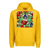 Lemon christmas coffee cups bell and candy cane with leopard and plaid Premium Hoodie - BundleAndBundleShop