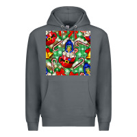 Rock christmas coffee cups bell and candy cane with leopard and plaid Premium Hoodie - BundleAndBundleShop