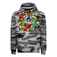 Slate Camo christmas coffee cups bell and candy cane with leopard and plaid Premium Hoodie - BundleAndBundleShop