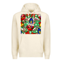 Tofu christmas coffee cups bell and candy cane with leopard and plaid Premium Hoodie - BundleAndBundleShop