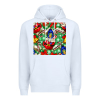 White christmas coffee cups bell and candy cane with leopard and plaid Premium Hoodie - BundleAndBundleShop