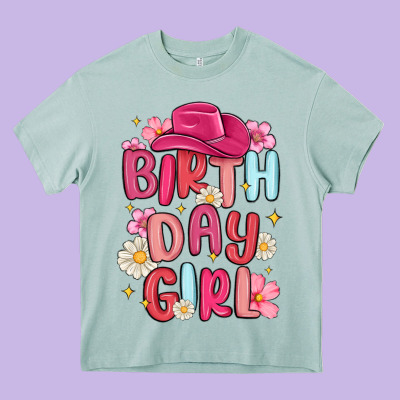 Birthday Girl Heavy Core Tee Designed By Maliassmallbusiness