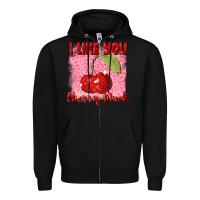 Black i like you cherry much Zipper Hoodie - FaDigitalArtStudio