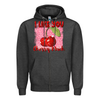Charcoal Heather i like you cherry much Zipper Hoodie - FaDigitalArtStudio