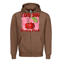 Chestnut i like you cherry much Zipper Hoodie - FaDigitalArtStudio