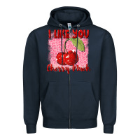 Navy i like you cherry much Zipper Hoodie - FaDigitalArtStudio