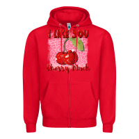 Red i like you cherry much Zipper Hoodie - FaDigitalArtStudio