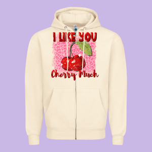 I Like You Cherry Much Zipper Hoodie Designed By Fadigitalartstudio