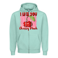 Seafoam i like you cherry much Zipper Hoodie - FaDigitalArtStudio