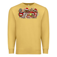 Antique Gold Christmas Dog Coffee Premium Sweatshirt - CowhideDigitalArt