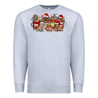 Heather Grey Christmas Dog Coffee Premium Sweatshirt - CowhideDigitalArt