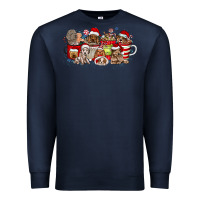 Navy Christmas Dog Coffee Premium Sweatshirt - CowhideDigitalArt