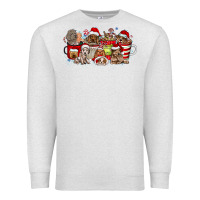 Oatmeal Heather Christmas Dog Coffee Premium Sweatshirt - CowhideDigitalArt