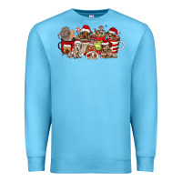 Ocean Blue Christmas Dog Coffee Premium Sweatshirt - CowhideDigitalArt