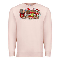 Pale Pink Christmas Dog Coffee Premium Sweatshirt - CowhideDigitalArt