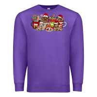 Purple Christmas Dog Coffee Premium Sweatshirt - CowhideDigitalArt