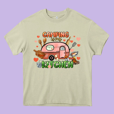Camping Is My Kitchen Heavy Core Tee Designed By Nancycooperartshop