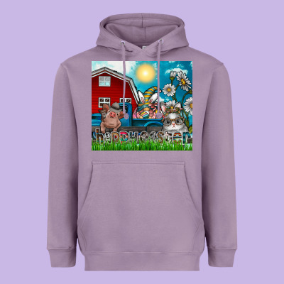 Happy Easter Heavyweight Hoodie Designed By Cowhidedigitalart