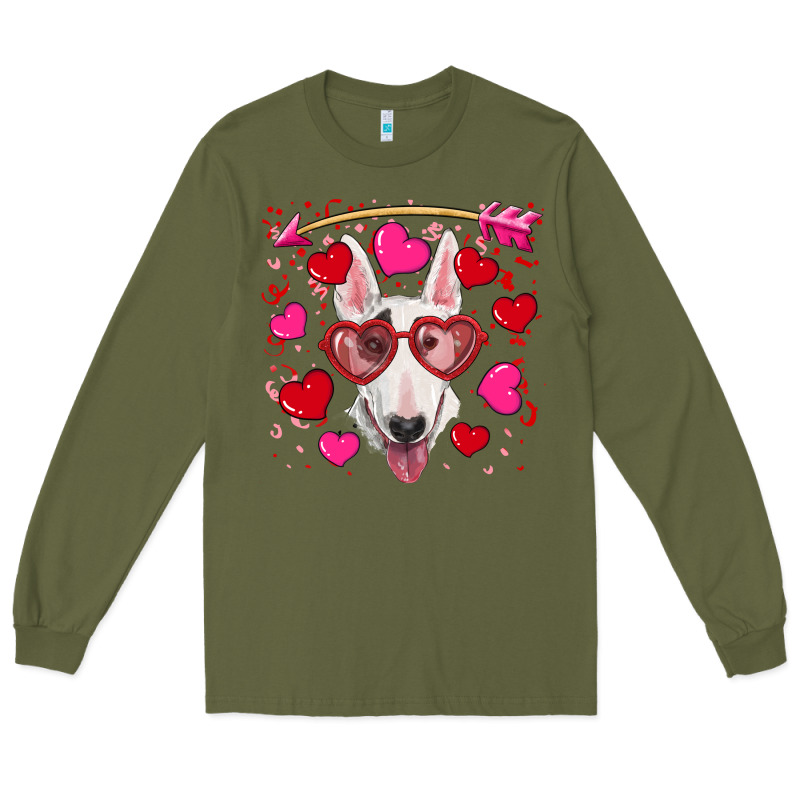 Valentine's Day  Bull Terrier Long Sleeve Tee by RanaPortraitStore | Teevron