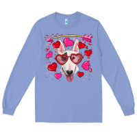 Colony Blue Valentine's day  bull terrier Long Sleeve Tee - RanaPortraitStore