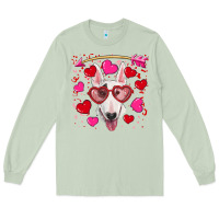 Matcha Valentine's day  bull terrier Long Sleeve Tee - RanaPortraitStore