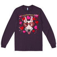 Plum Valentine's day  bull terrier Long Sleeve Tee - RanaPortraitStore