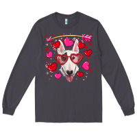 Smoke Valentine's day  bull terrier Long Sleeve Tee - RanaPortraitStore