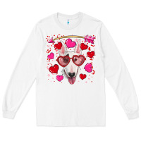 White Valentine's day  bull terrier Long Sleeve Tee - RanaPortraitStore